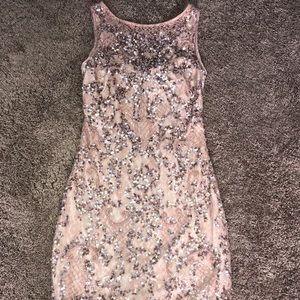 Cache blush pink beaded dress